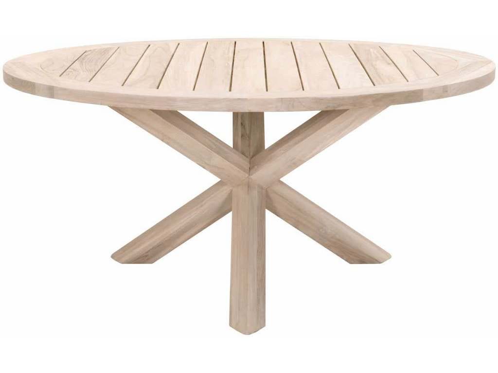 Essentials For Living 6829.GT  Boca Outdoor 63 inch Round Dining Table in Gray Teak