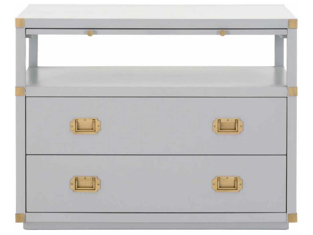 Essentials for Living 6131.DGR/BGLD  Bradley 2 Drawer Nightstand in Dove Gray Brushed Gold
