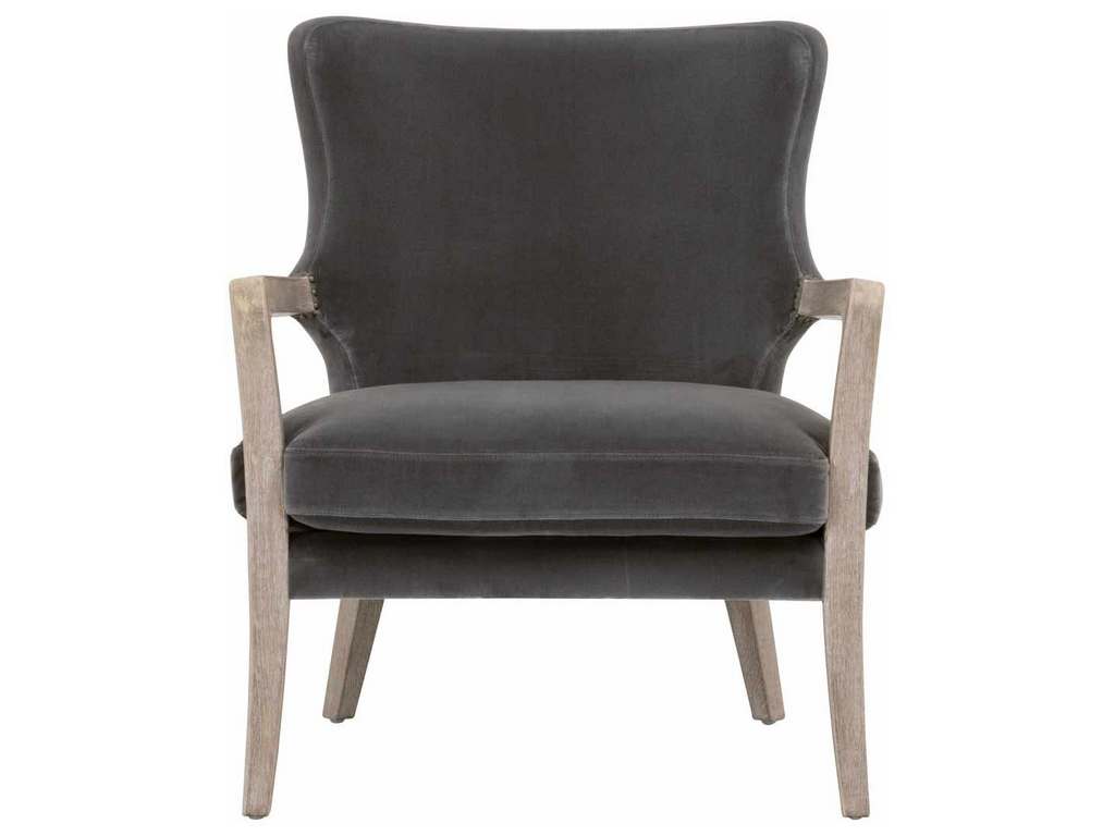 Essentials for Living 6645.DDOV-GLD/NG  Calvin Club Chair in Dark Dove Velvet Natural Gray Oak