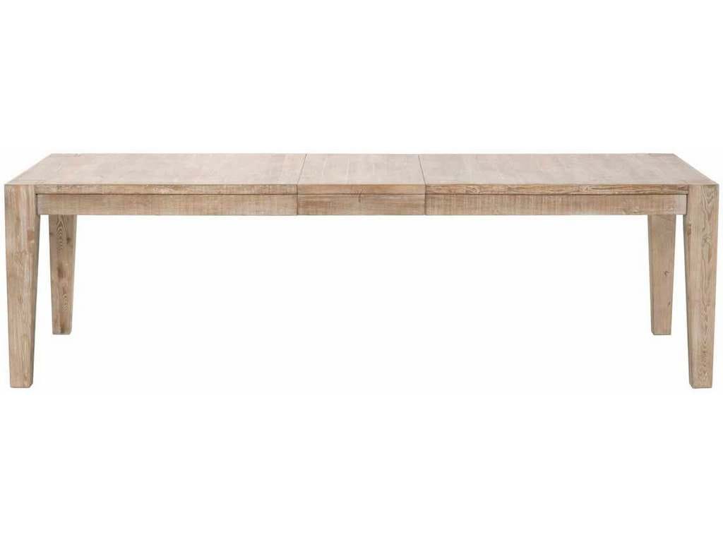Essentials For Living 8039.SGRY-PNE/BGLD  Canal Extension Dining Table in Smoke Gray Pine Brushed Gold Inlay