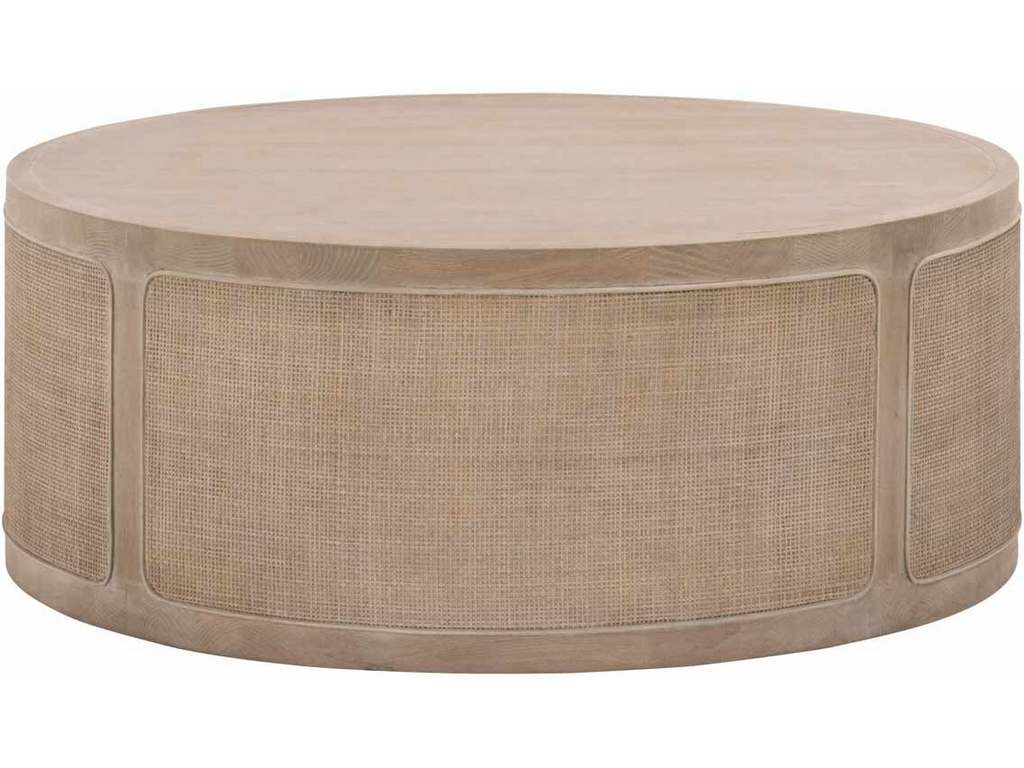 Essentials for Living 8091.SGRY-OAK/CN  Cane Coffee Table in Smoke Gray Oak Smoke Gray Cane