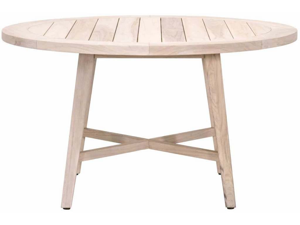 Essentials for Living 6825-RD.GT  Carmel Outdoor 54 Inch Round Dining Table in Gray Teak