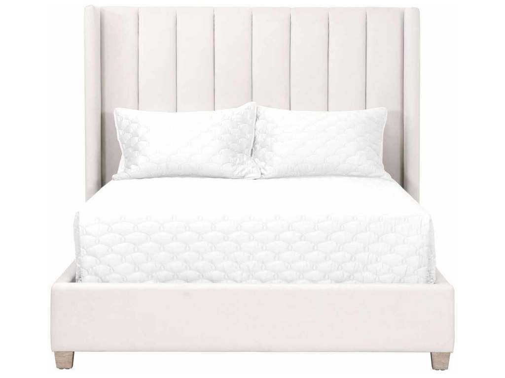 Essentials for Living 7127-1.CRM/NG Chandler Queen Bed in Cream Velvet Natural Gray Oak Essentials for Living 7127-1.CRM/NG Chandler Queen Bed in Cream Velvet Natural Gray Oak