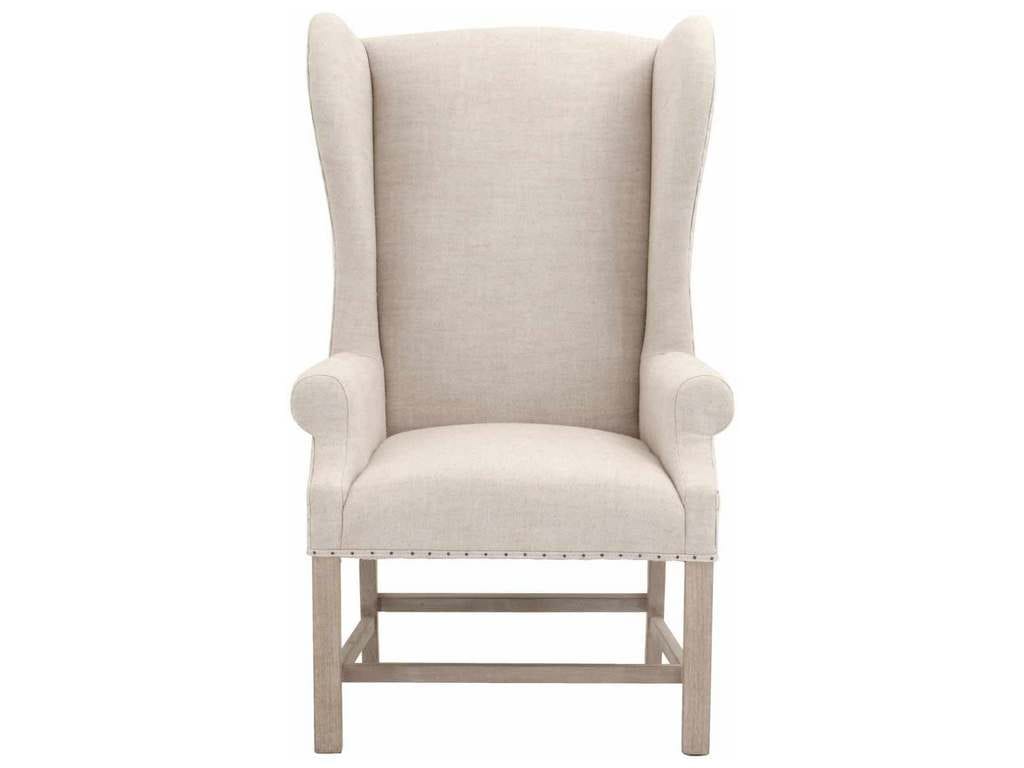 Essentials for Living 6417UP.BIS-BT/NG  Chateau Arm Chair in Performance Bisque French Linen Natural Gray Ash