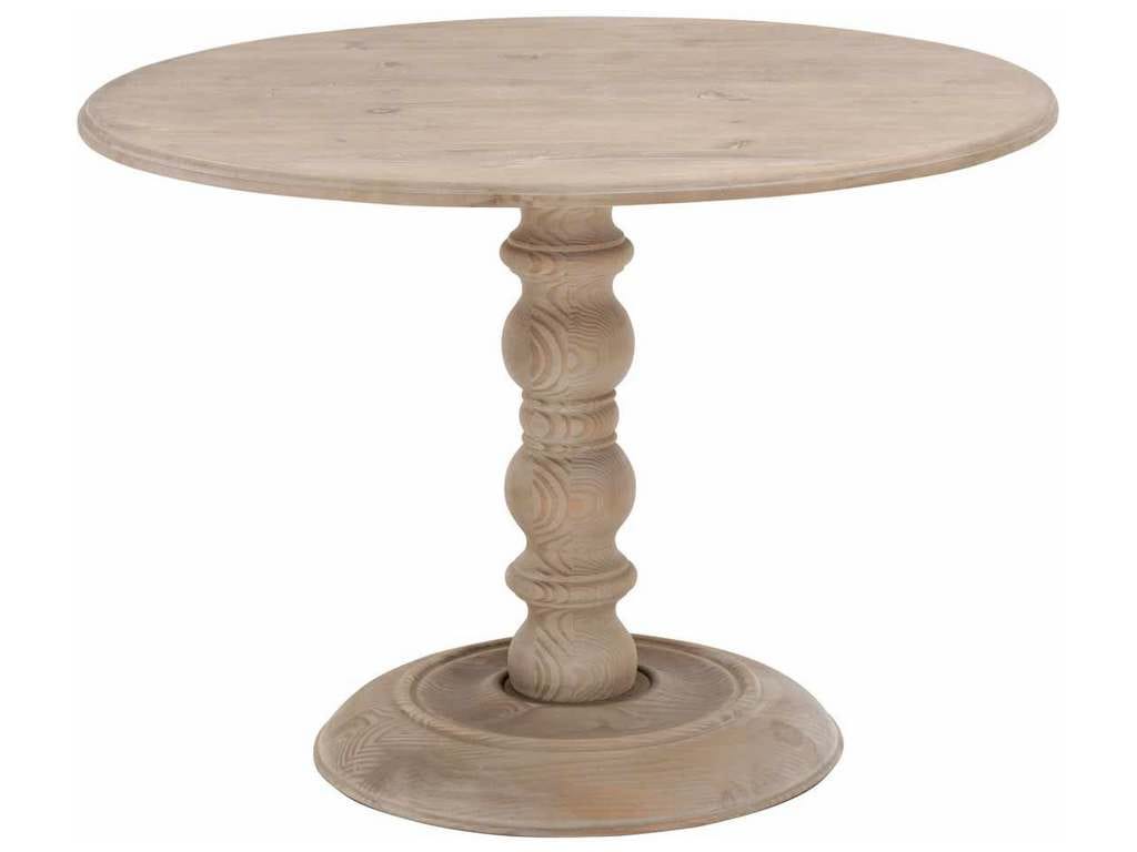 Essentials For Living 8043-L.SGRY-PNE  Chelsea 42 Inch Round Dining Table in Smoke Gray Pine