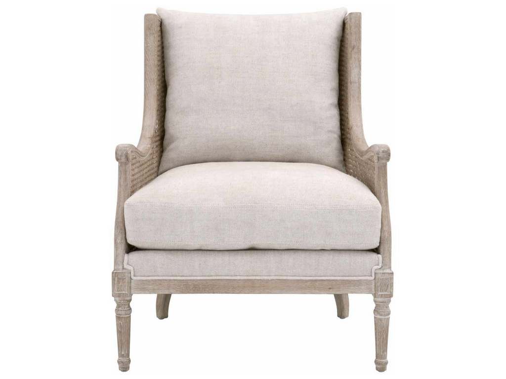 Essentials for Living 8213.BISQ/NGB  Churchill Club Chair in Bisque Natural Gray Birch Cane