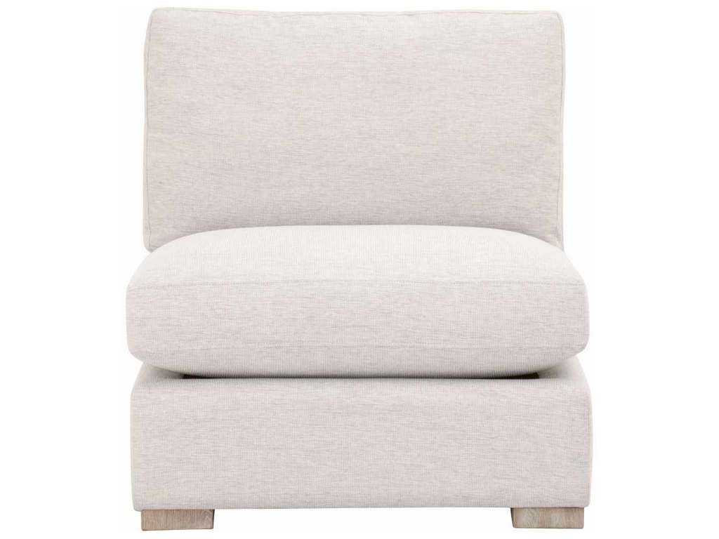 Essentials for Living 6620-1S.STOBSK/NG  Clara Modular 1 Seat Armless Chair in Performance Stone Basketweave Natural Gray Oak