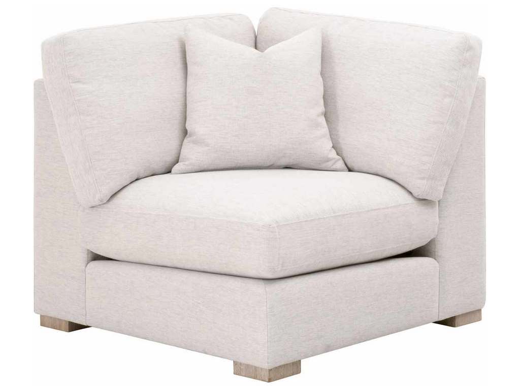 Essentials for Living 6620-CRN.STOBSK/NG  Clara Modular Corner Chair in Performance Stone Basketweave Natural Gray Oak