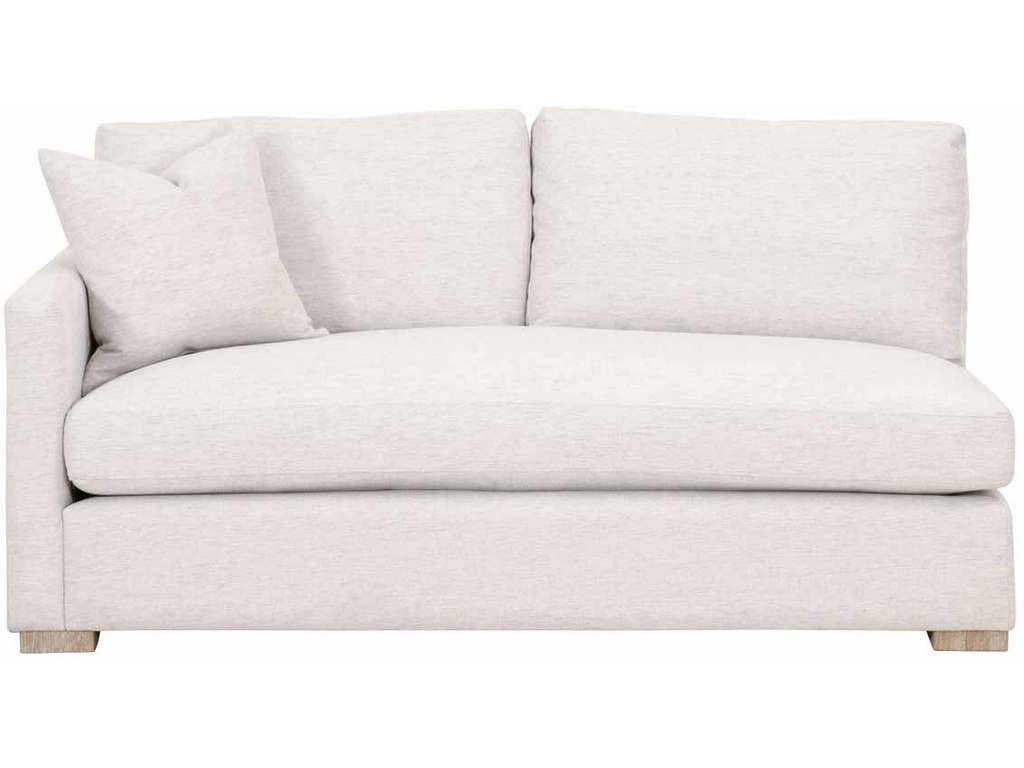 Essentials for Living 6620-2S1LA.STOBSK/NG  Clara Modular 2 Seat Left Slim Arm Sofa in Performance Stone Basketweave Natural Gray Oak