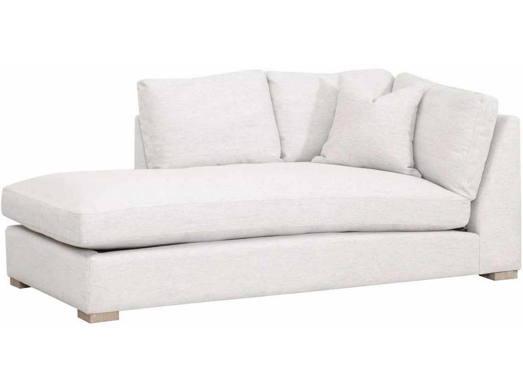 Essentials for Living 6620-LCHS.STOBSK/NG  Clara Modular Left Facing Chaise in Performance Stone Basketweave Natural Gray Oak