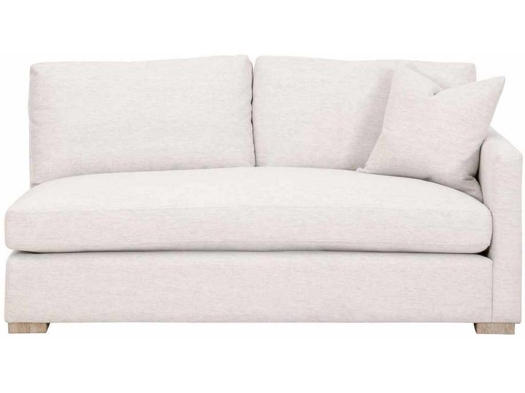 Essentials for Living 6620-2S1RA.STOBSK/NG  Clara Modular 2 Seat Right Slim Arm Sofa in Performance Stone Basketweave Natural Gray Oak