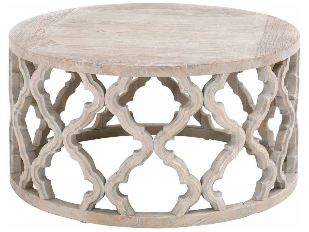 Essentials for Living 8027.SGRY-ELM  Clover Coffee Table in Smoke Gray Elm