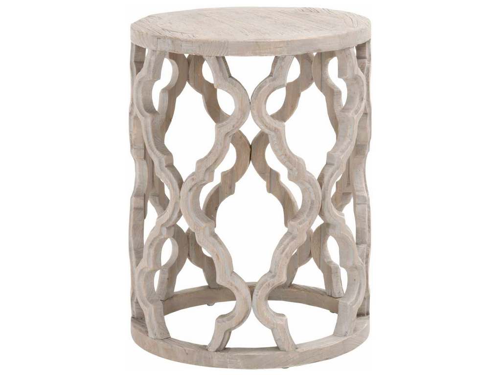 Essentials for Living 8028.SGRY-ELM  Clover End Table in Smoke Gray Elm