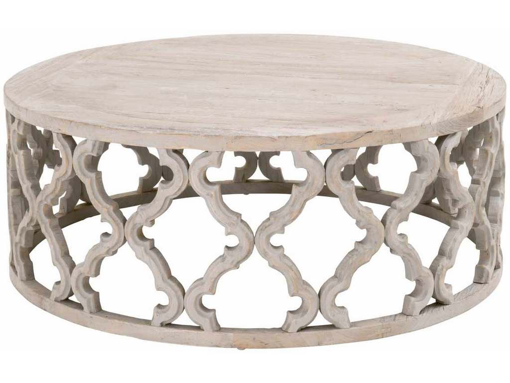 Essentials for Living 8027-L.SGRY-ELM  Clover Large Coffee Table in Smoke Gray Elm