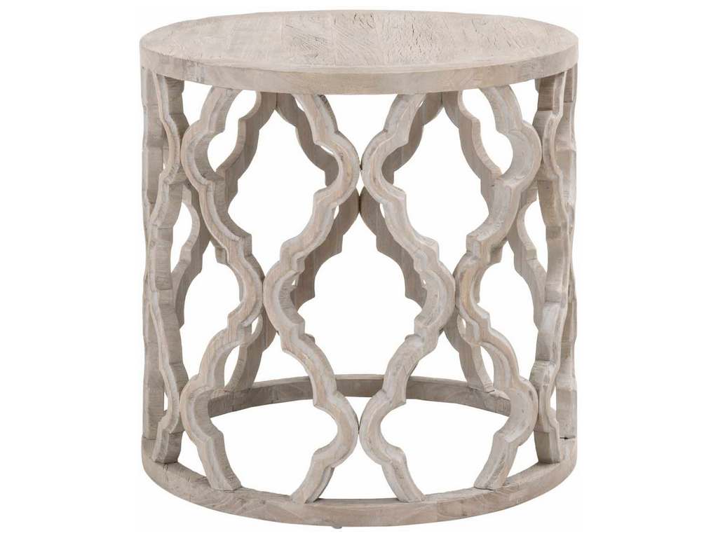 Essentials for Living 8028-L.SGRY-ELM  Clover Large End Table in Smoke Gray Elm