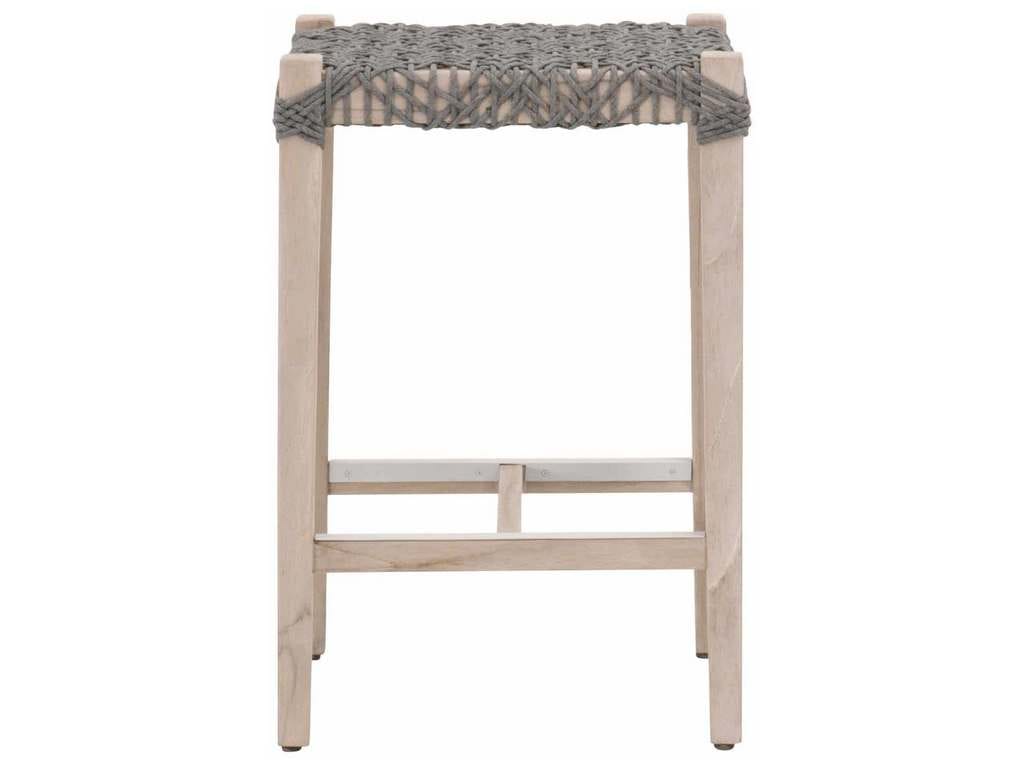 Essentials for Living 6849CS.DOV/GT  Costa Outdoor Backless Counter Stool in Dove Flat Rope Gray Teak