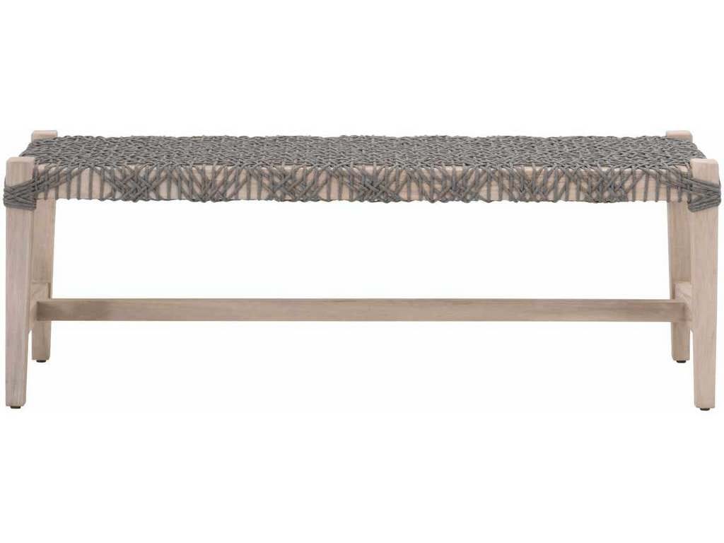Essentials for Living 6848.DOV/GT  Costa Outdoor Bench in Dove Flat Rope Gray Teak