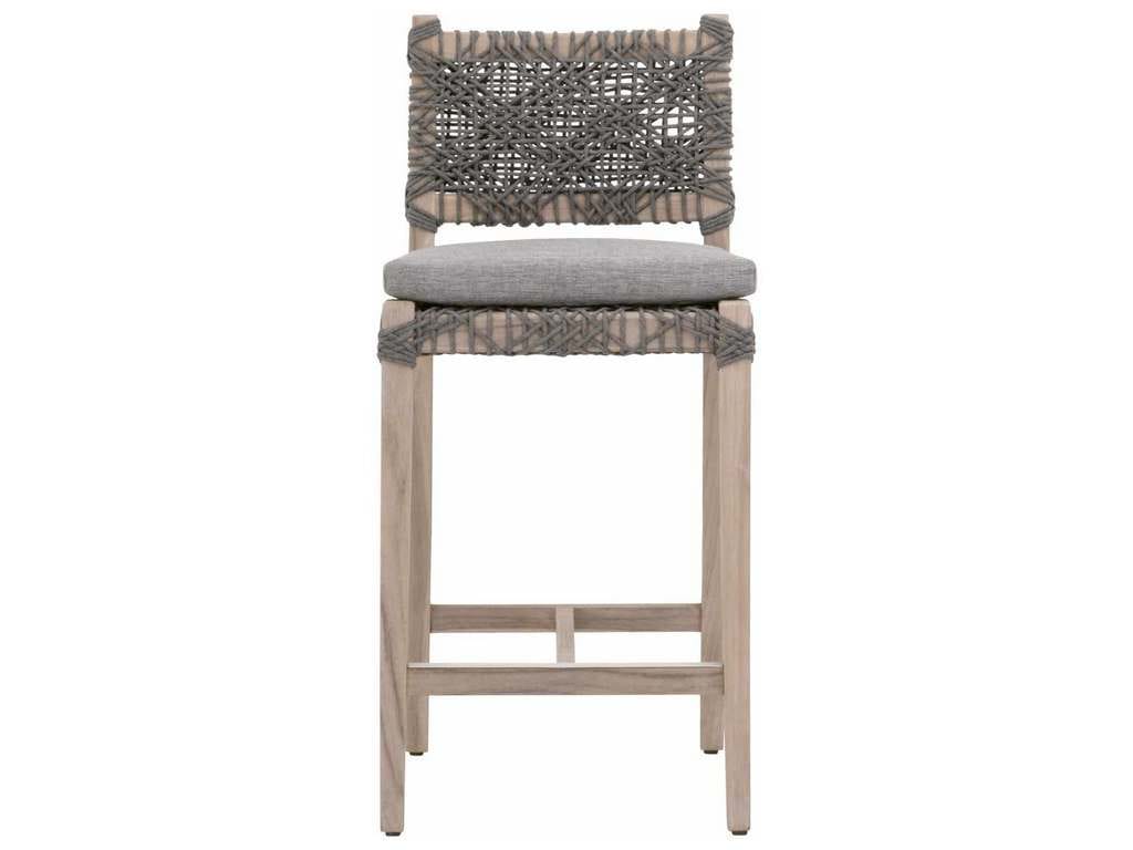 Essentials for Living 6849CSBK.DOV/DOV/GT  Costa Outdoor Counter Stool in Dove Flat Rope Performance Dove Gray Teak