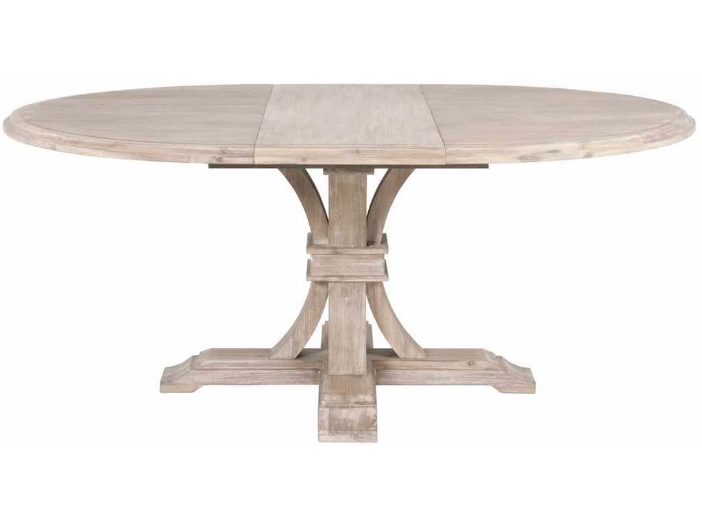 Essentials for Living 6070.NG  Devon 54 inch Round Extension Dining Table in Natural Gray Acacia