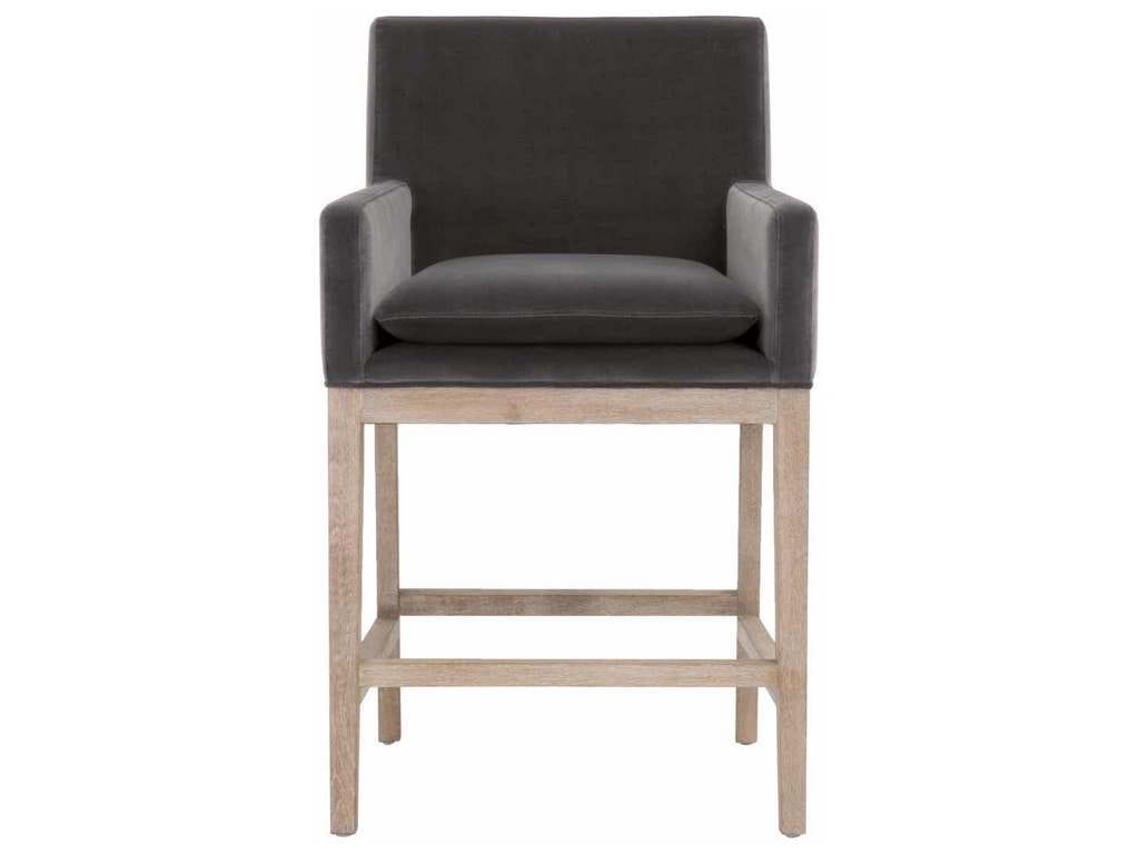 Essentials For Living 6664CS.DDOV/NG  Drake Counter Stool in Dark Dove Velvet Natural Gray Oak