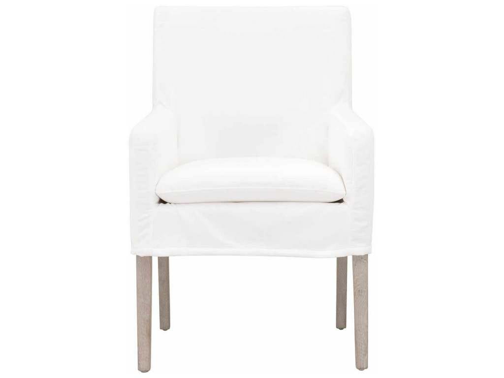 Essentials For Living 6664.LPPRL/NG Drake Slipcover Arm Chair in LiveSmart Peyton Pearl Natural Gray Oak