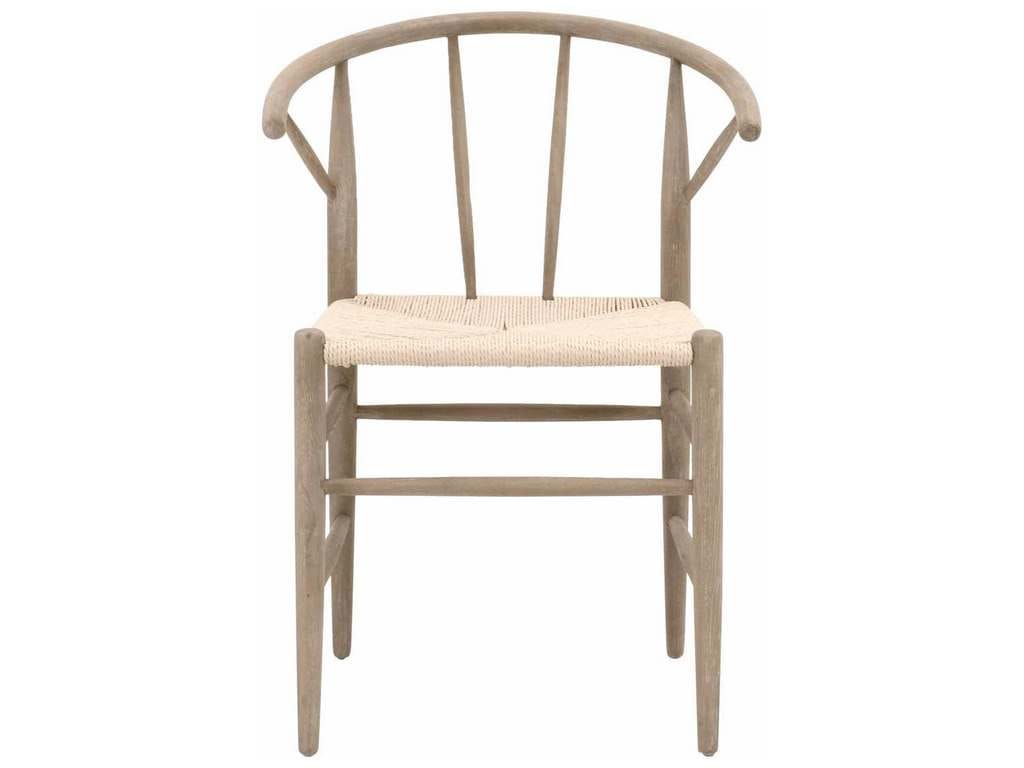Essentials for Living Z-R0619  Drew Dining Chair in Smoke Gray Oak Natural Rattan