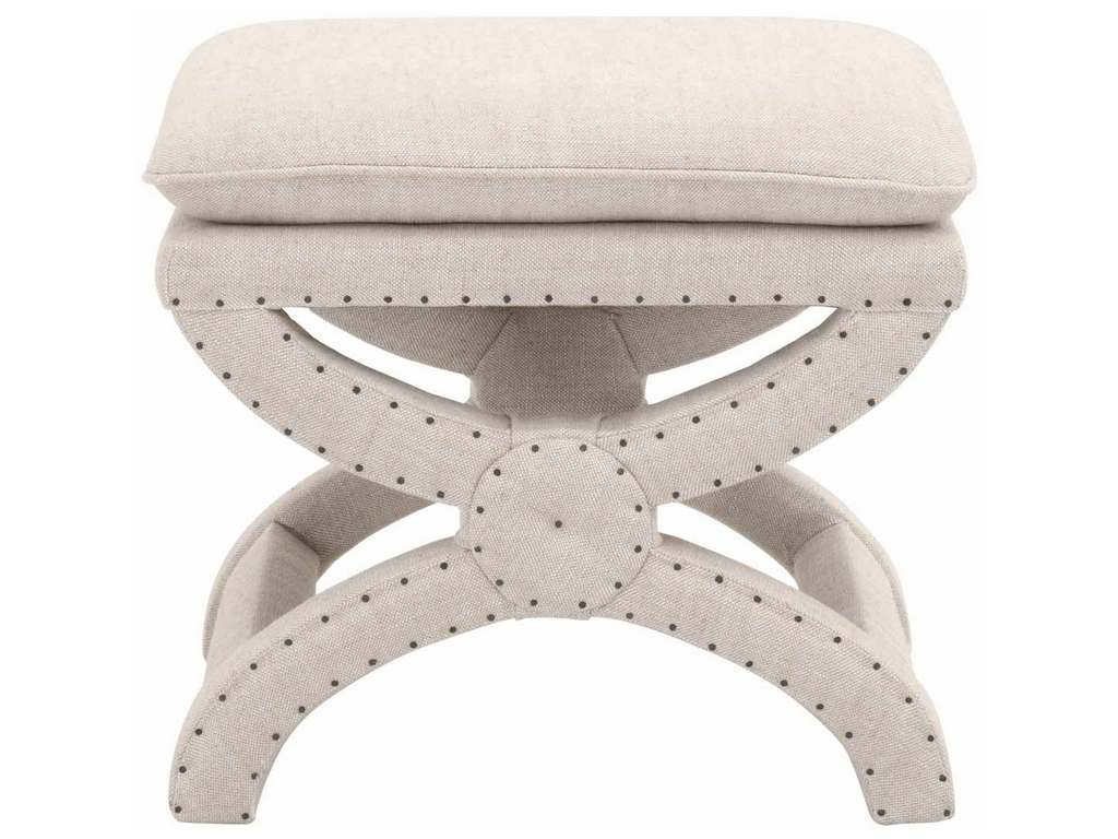 Essentials for Living 6437UP.BIS-BT  Gaston Ottoman in Performance Bisque French Linen