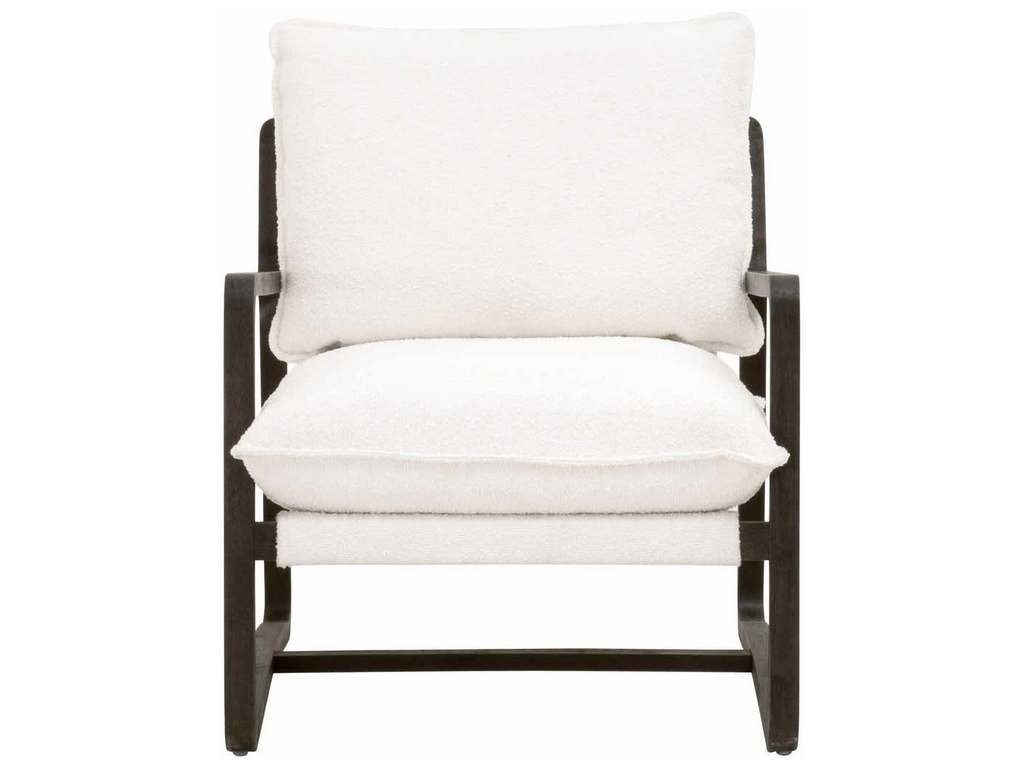 Essentials for Living 6657.BOU-SNO/MBRO  Hamlin Club Chair in Performance Boucle Snow Matte Brown Oak