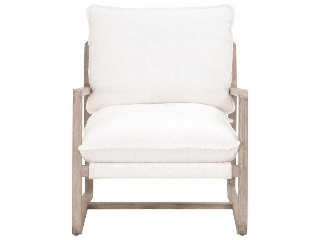 Essentials for Living 6657.BOU-SNO/NG  Hamlin Club Chair in Performance Boucle Snow Natural Gray Oak