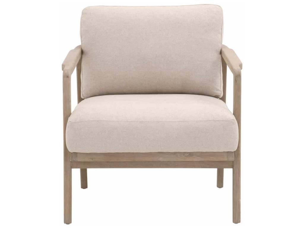 Essentials for Living 8049.SGRY-OAK/FLX  Harbor Club Chair in Flax Linen White Rope Smoke Gray Oak