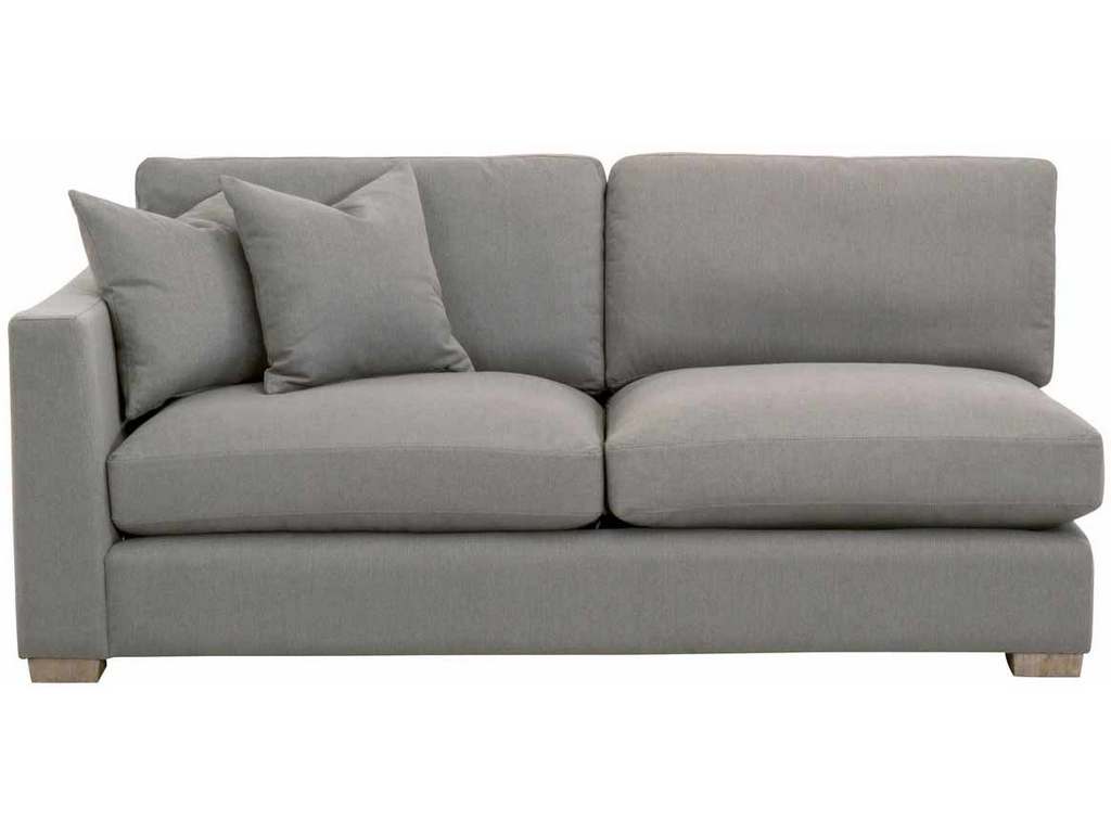 Essentials For Living 6601-2S1LA.LPSLA/NG  Hayden Modular 2 Seat Left Taper Arm Sofa in LiveSmart Peyton Slate Natural Gray Oak