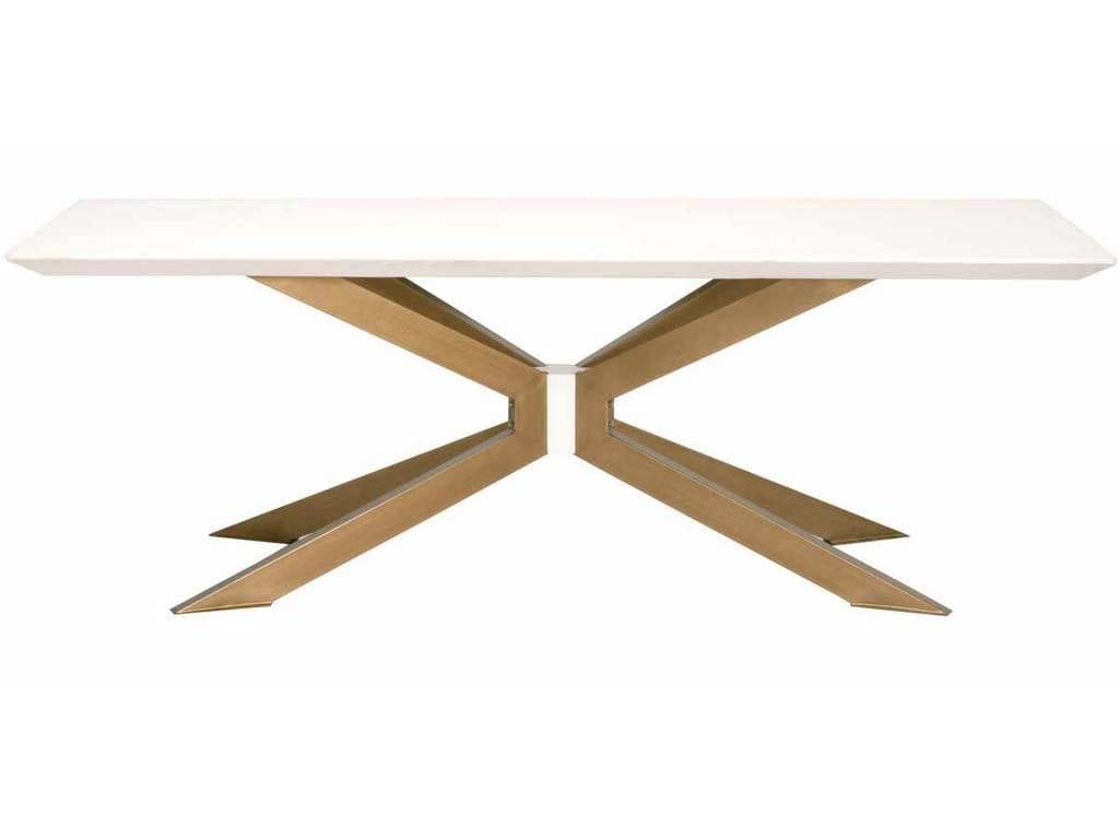 Essentials For Living 4630.BRA/IVO Industry Rectangle Dining Table in Ivory Concrete Brass Essentials For Living 4630.BRA/IVO Industry Rectangle Dining Table in Ivory Concrete Brass