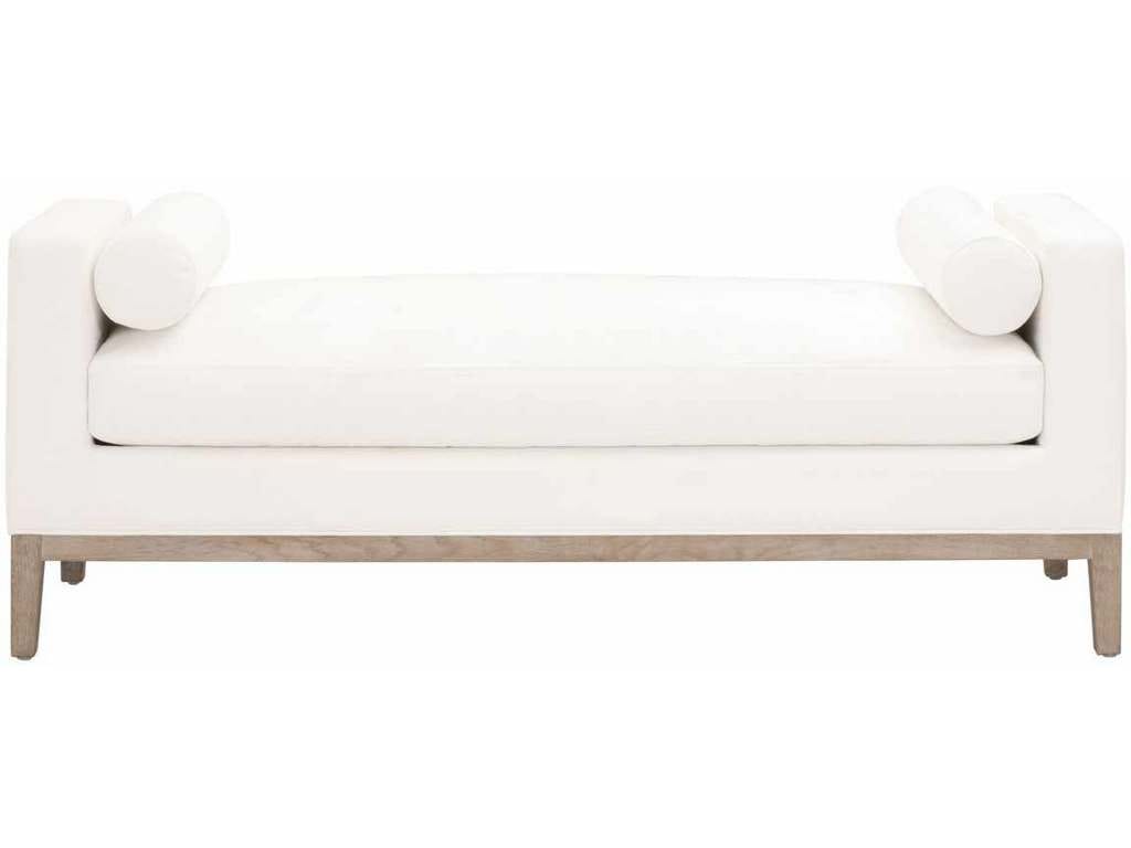 Essentials for Living 6700.LPPRL/NG  Keaton Upholstered Bench in LiveSmart Peyton Pearl Natural Gray Oak