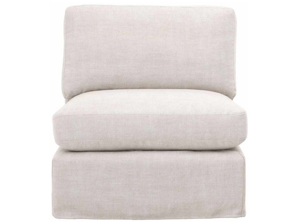 Essentials For Living 6603-1S.BISQ  Lena Modular Slipcover 1 Seat Armless Chair in Bisque Espresso