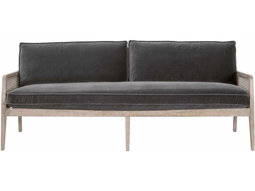 Essentials for Living 6649-3.DDOV/NG  Leone 84 inch Settee in Dark Dove Velvet Natural Gray Oak Cane
