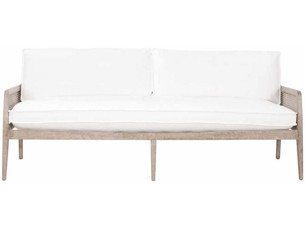 Essentials for Living 6649-3.LPPRL/NG  Leone 84 inch Settee in LiveSmart Peyton Pearl Natural Gray Oak Cane