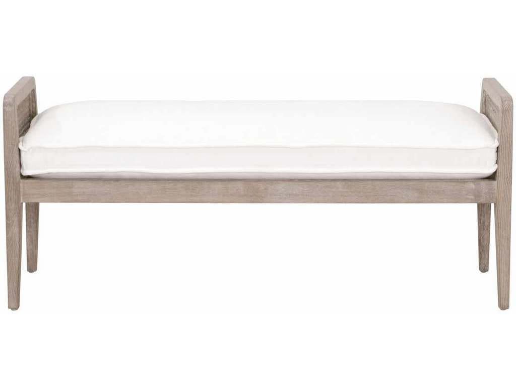 Essentials for Living 6698.LPPRL/NG  Leone Bench in LiveSmart Peyton Pearl Natural Gray Oak Cane