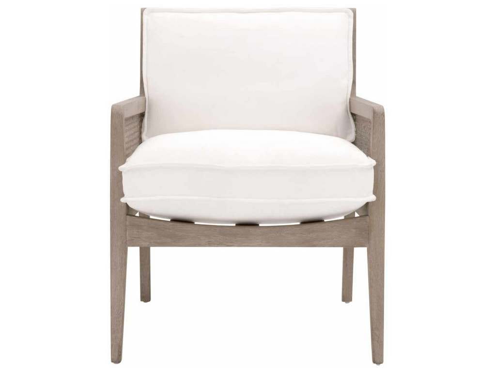 Essentials For Living 6649.LPPRL/NG  Leone Club Chair in LiveSmart Peyton Pearl Natural Gray Oak Cane