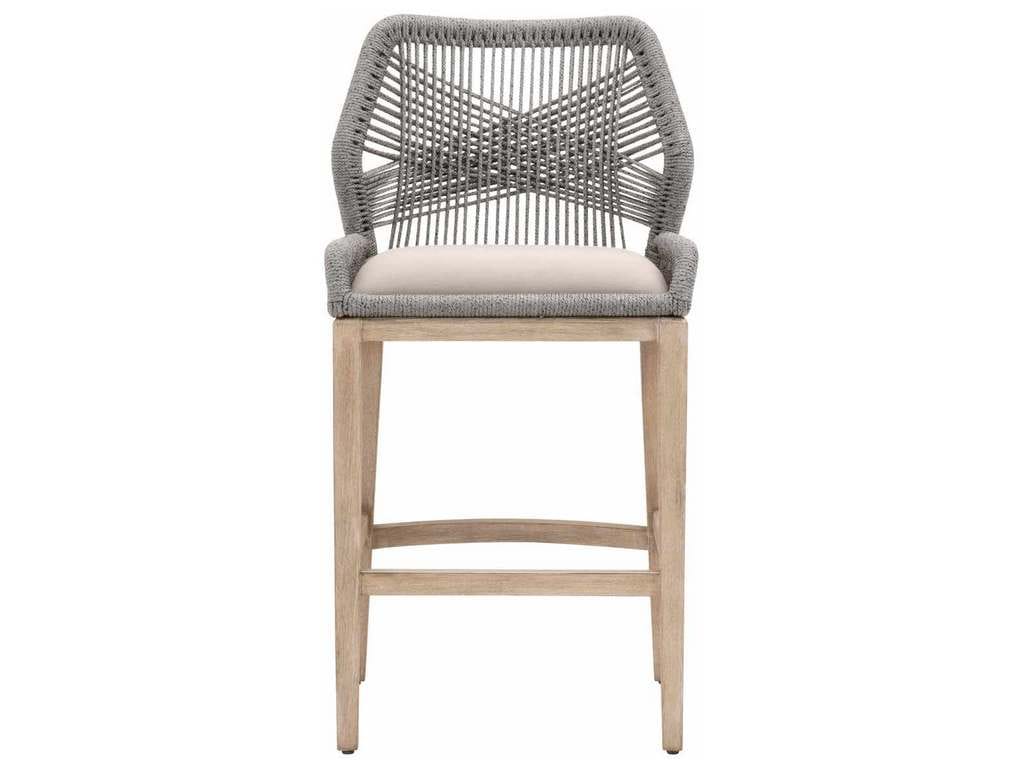 Essentials for Living 6808BS.PLA/LGRY/NG  Loom Barstool in Platinum Rope Light Gray Natural Gray Mahogany