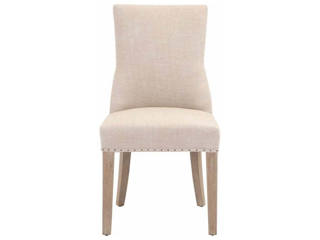 Essentials for Living 6416UP.BIS-BT/NG  Lourdes Dining Chair in Performance Bisque French Linen Natural Gray Ash
