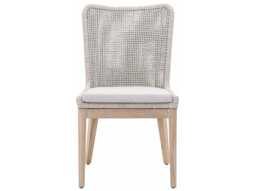 Essentials For Living 6854.WTA/PUM/GT Mesh Outdoor Dining Chair in Taupe and White Flat Rope Gray Teak Performance Pumice Essentials For Living 6854.WTA/PUM/GT Mesh Outdoor Dining Chair in Taupe and White Flat Rope Gray Teak Performance Pumice