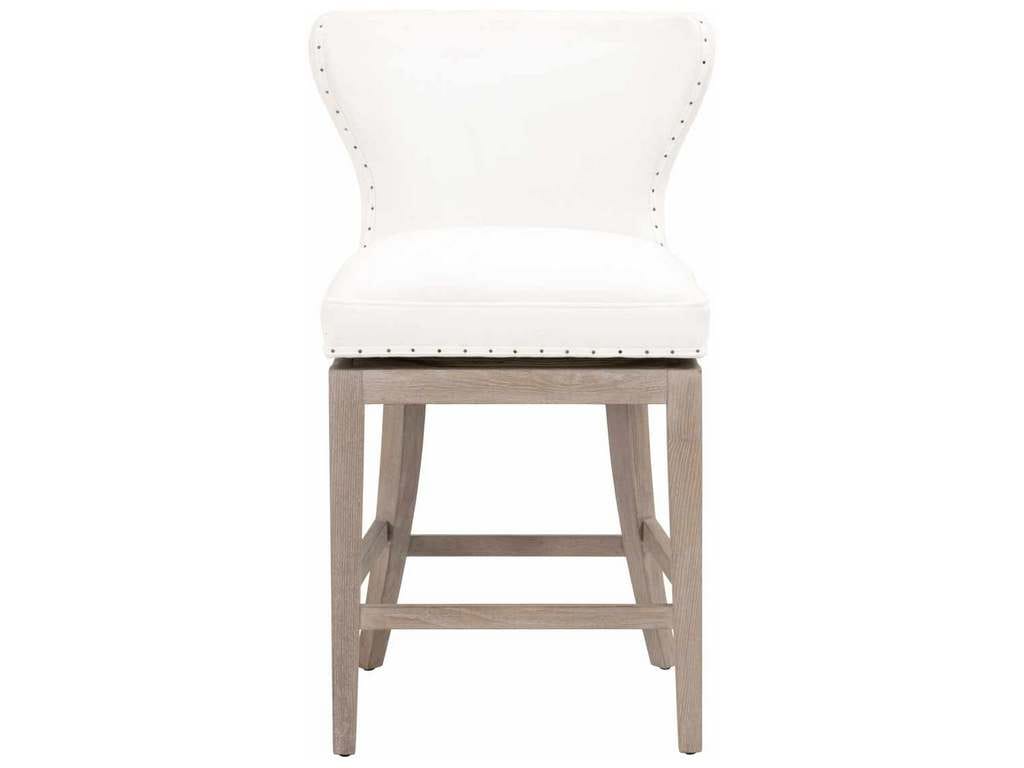 Essentials for Living 6421-CSUP.LPPRL-BT/NG  Milton Swivel Counter Stool in LiveSmart Peyton Pearl Natural Gray Ash