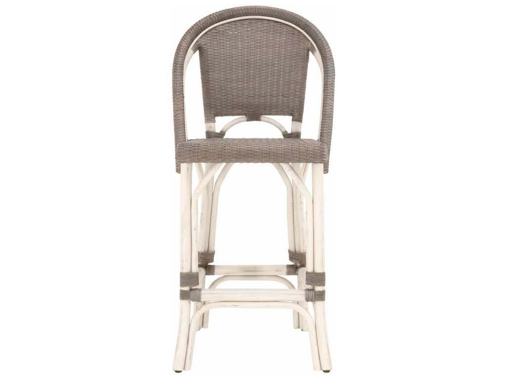 Essentials for Living Z-T0647  Paris Counter Stool in Antique White Rattan Sanded Gray