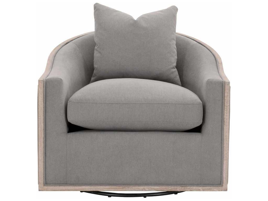 Essentials For Living 6656.LPSLA/NG  Paxton Swivel Club Chair in LiveSmart Peyton Slate Natural Gray Oak