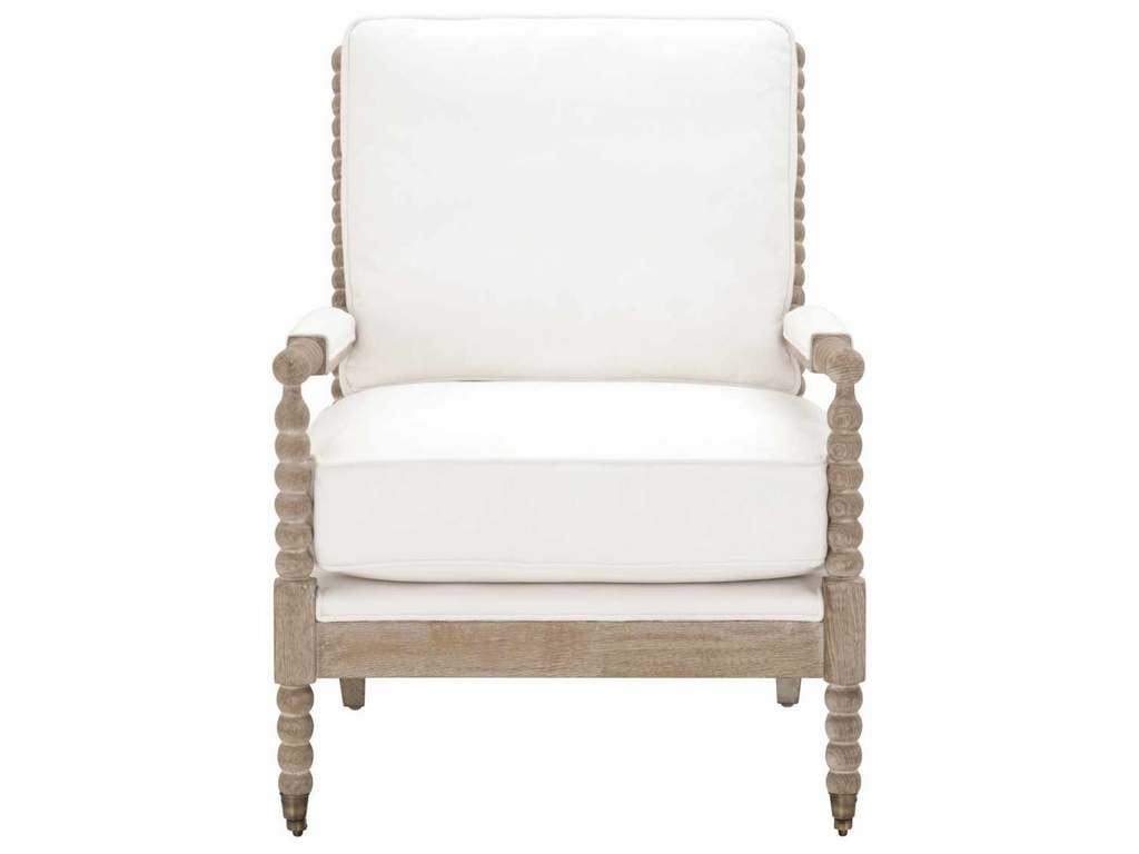 Essentials For Living 6648.LPPRL/NG  Rouleau Club Chair in LiveSmart Peyton Pearl Natural Gray Oak