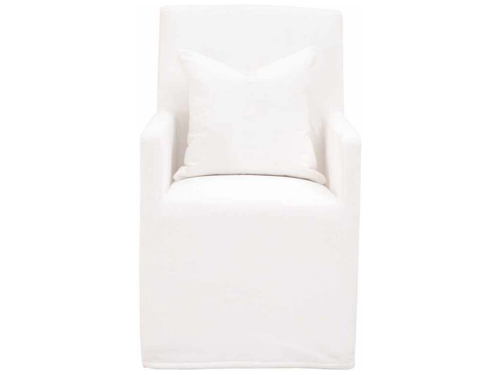 Essentials for Living 6665.LPPRL-C Shelter Slipcover Arm Chair with Casters in LiveSmart Peyton Pearl