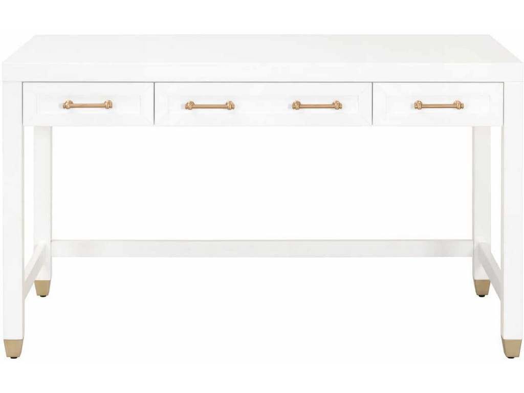 Essentials For Living 6137.WHT/BBRS  Stella Desk in Matte White