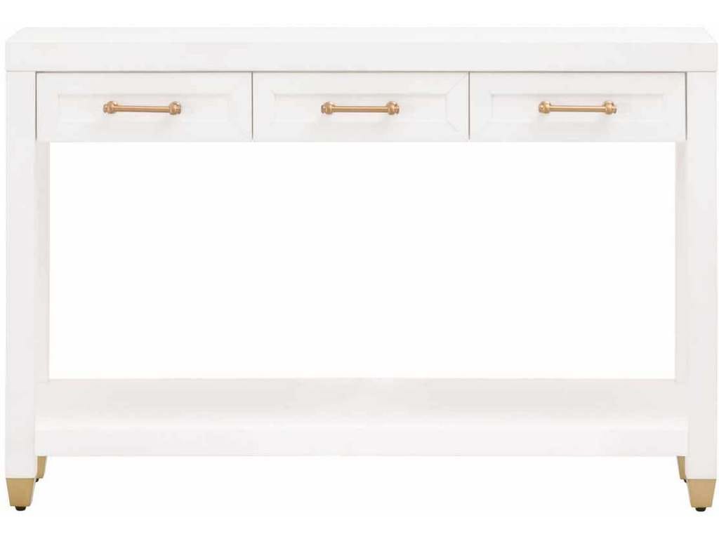 Essentials for Living 6138.WHT/BBRS  Stella Narrow Console Table in Matte White
