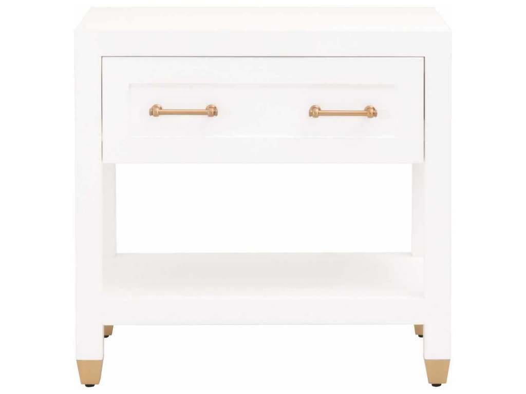 Essentials For Living 6134.WHT/BBRS  Stella 1 Drawer Nightstand in Matte White