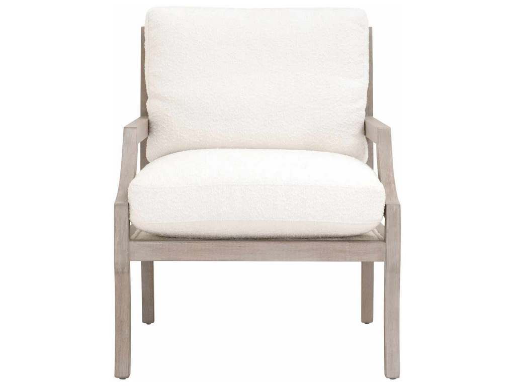 Essentials For Living 6655.BOU-SNO/NGBE  Stratton Club Chair in Performance Boucle Snow Natural Gray Beech